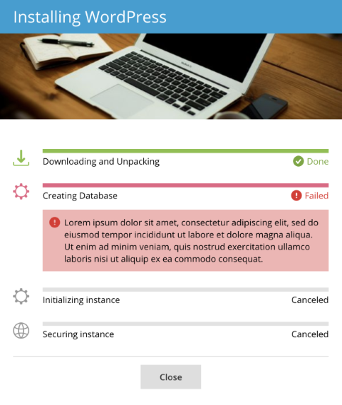 Modal Windows | Plesk Onyx documentation