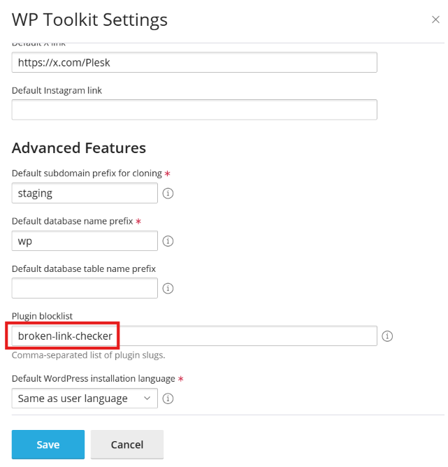 image WPT plugin blocklist example