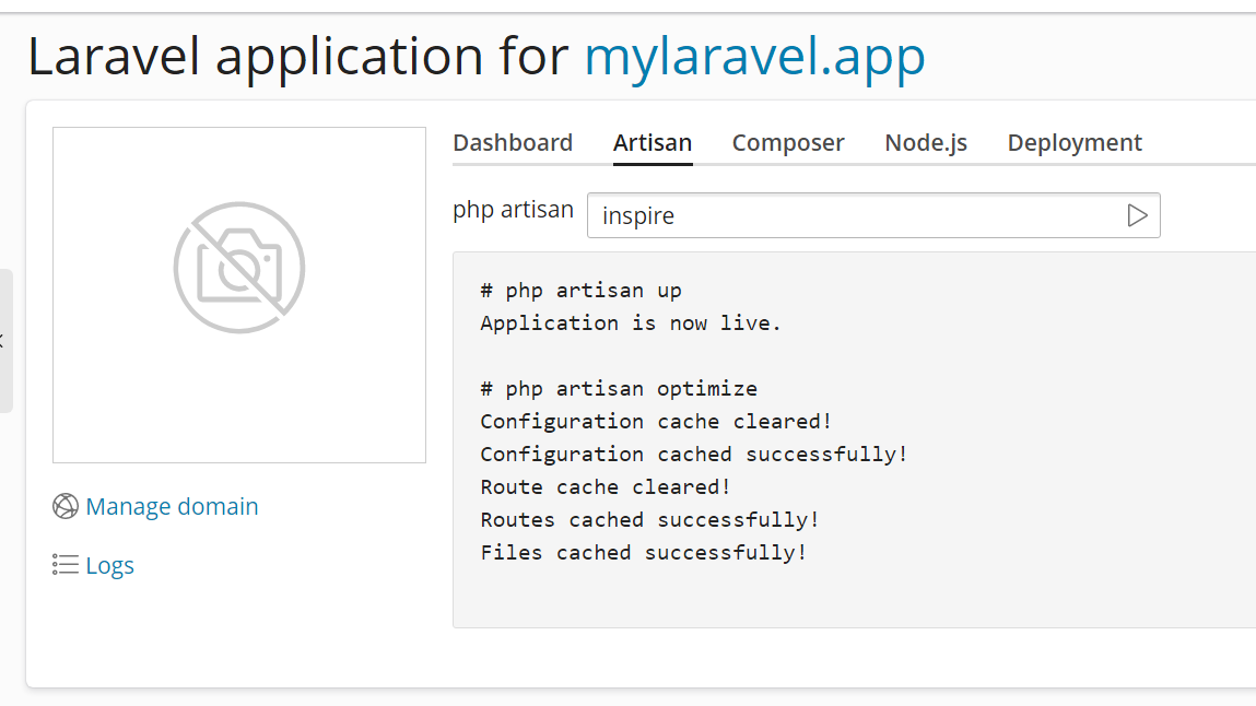 image laravel run commands