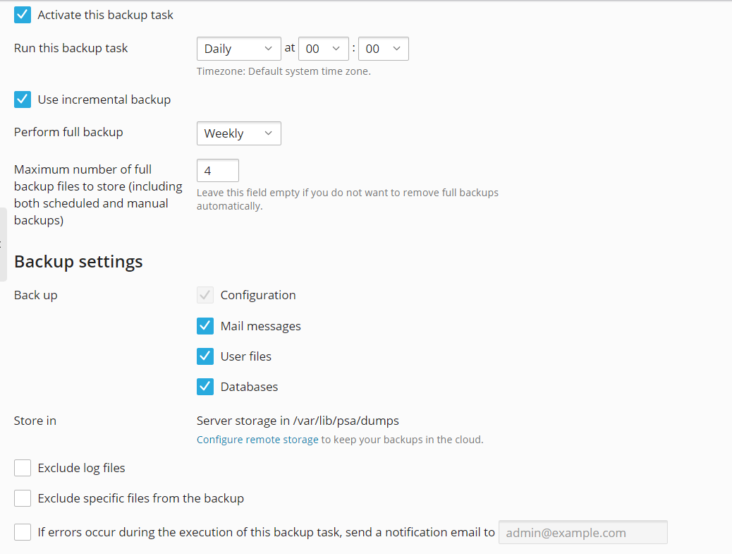 image scheduling backups