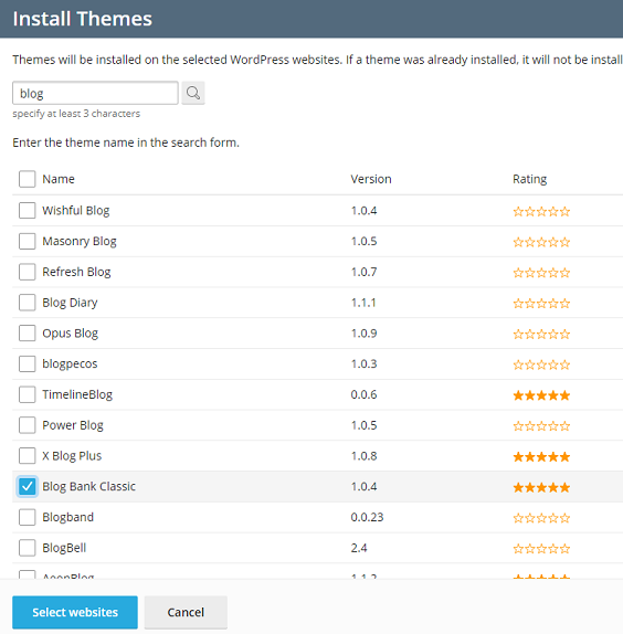 image install themes