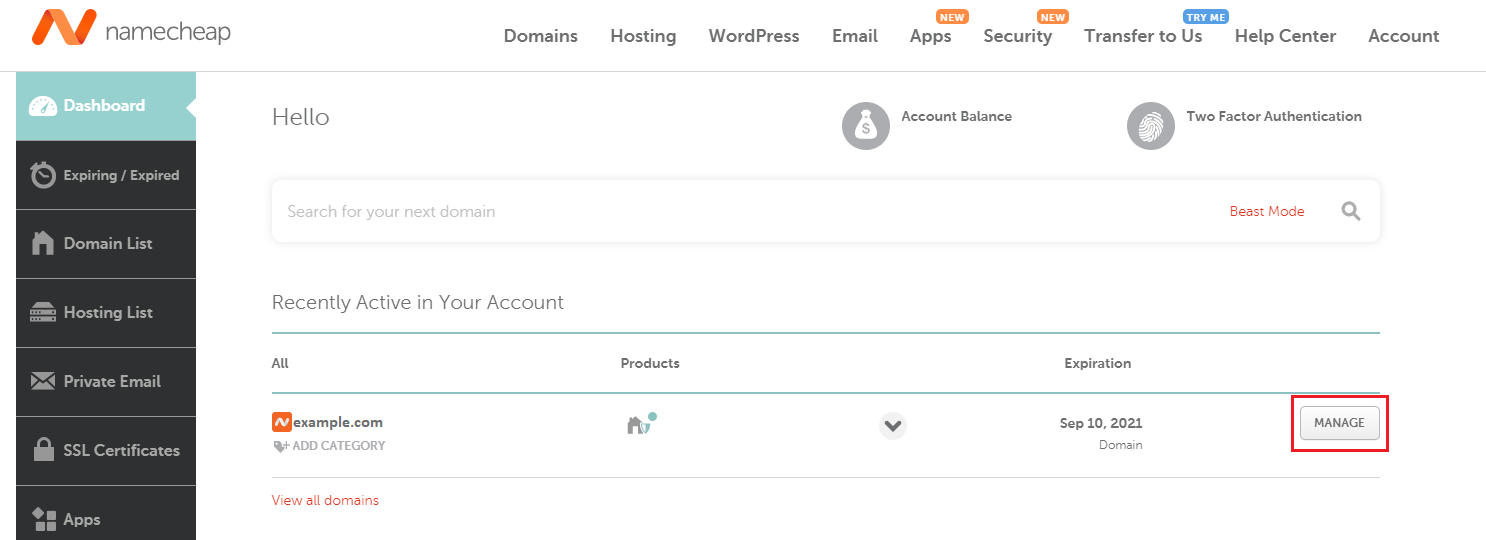 image namecheap plesk 1